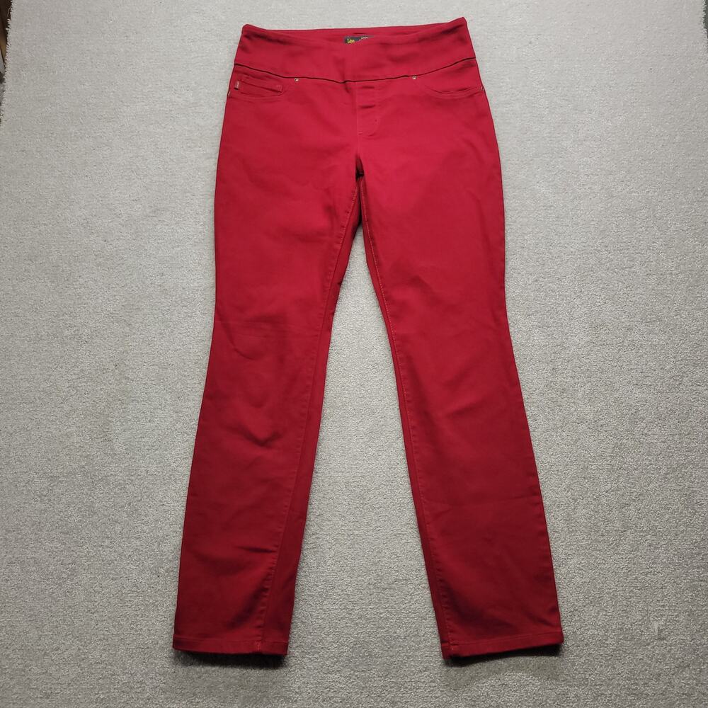 Lee Women's Size 10 Medium Red Sculpting Slim Fit Slim Leg Mid Rise Jeans